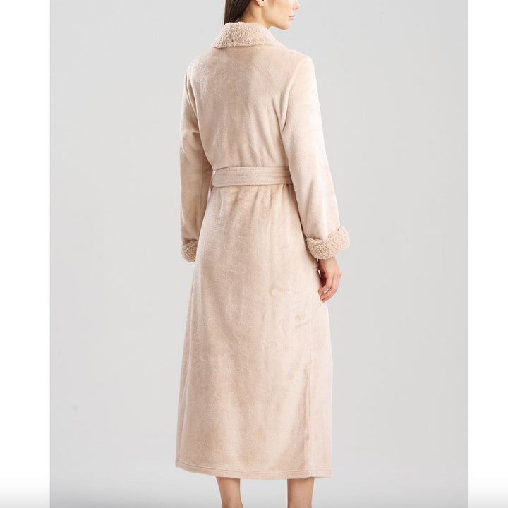 Natori Plush Sherpa 52" Robe D74068 in Beige-Robes-Natori-Beige-XSmall-Anna Bella Fine Lingerie, Reveal Your Most Gorgeous Self!