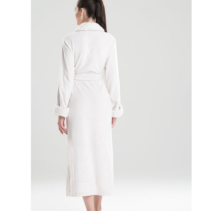Natori Plush Sherpa 52" Robe D74068 in Bone-Robes-Natori-Bone-XSmall-Anna Bella Fine Lingerie, Reveal Your Most Gorgeous Self!
