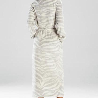 Natori Plush Tigress 52" Robe N74062-Robes-Natori-Gray-XSmall-Anna Bella Fine Lingerie, Reveal Your Most Gorgeous Self!
