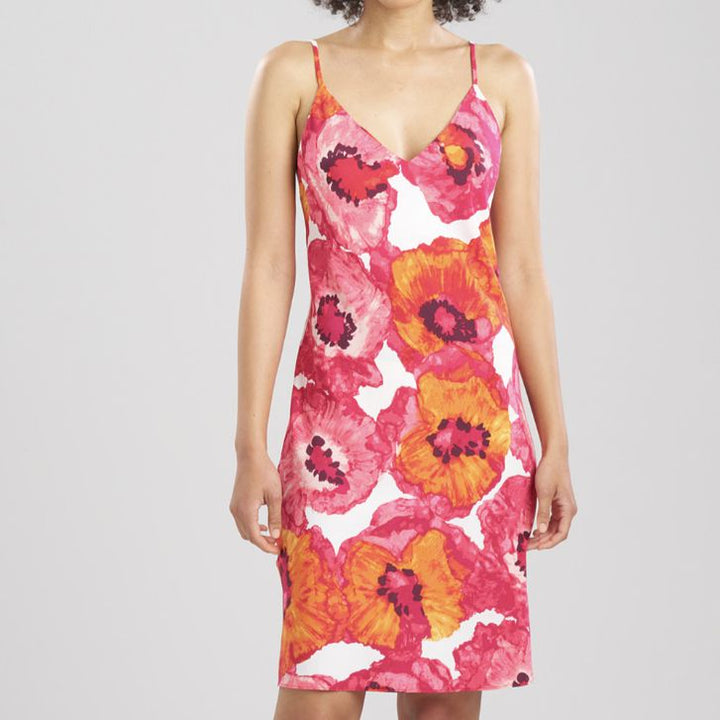 Natori Poppy 40" Slip in Pink Combo S73026-Loungewear-Natori-Pink Combo-XSmall-Anna Bella Fine Lingerie, Reveal Your Most Gorgeous Self!