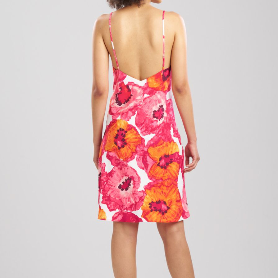 Natori Poppy 40" Slip in Pink Combo S73026-Loungewear-Natori-Pink Combo-XSmall-Anna Bella Fine Lingerie, Reveal Your Most Gorgeous Self!