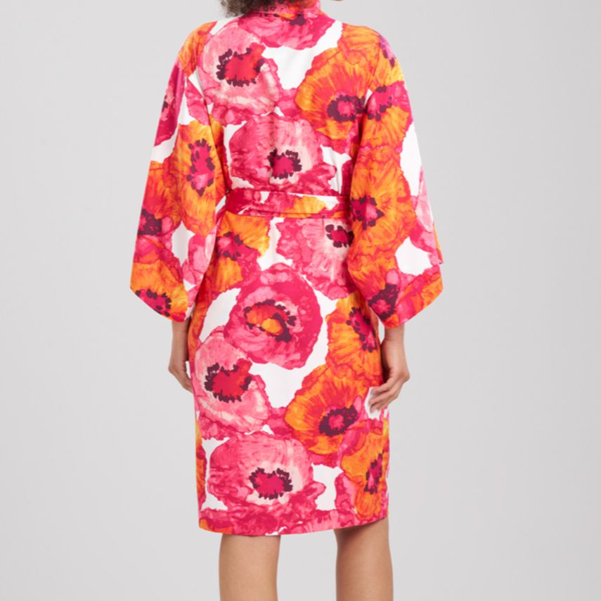 Natori Poppy 42" Robe in Pink Combo S76026-Robes-Natori-Pink Combo-Small-Anna Bella Fine Lingerie, Reveal Your Most Gorgeous Self!