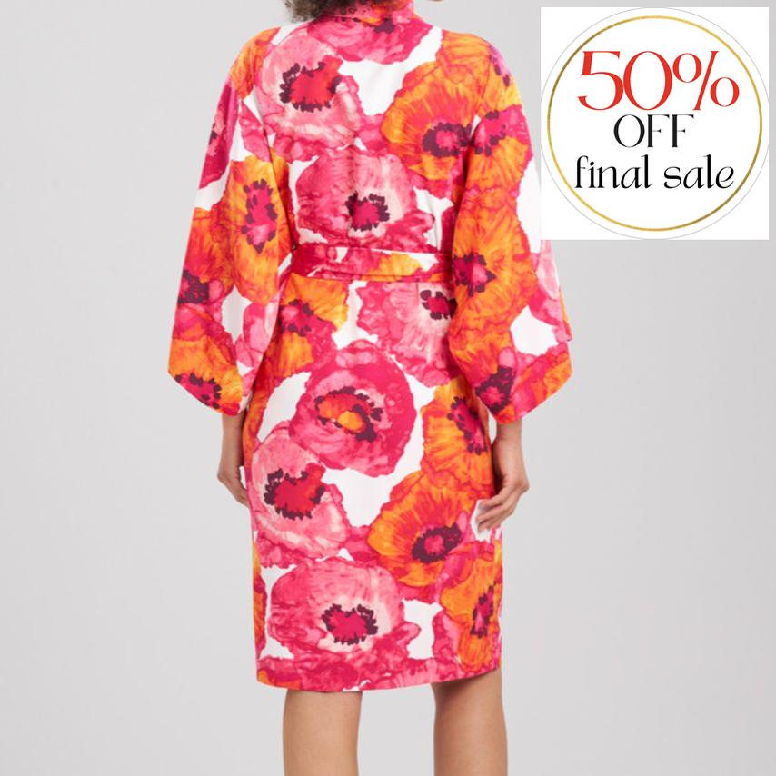 Natori Poppy 42" Robe in Pink Combo S76026-Robes-Natori-Pink Combo-Small-Anna Bella Fine Lingerie, Reveal Your Most Gorgeous Self!