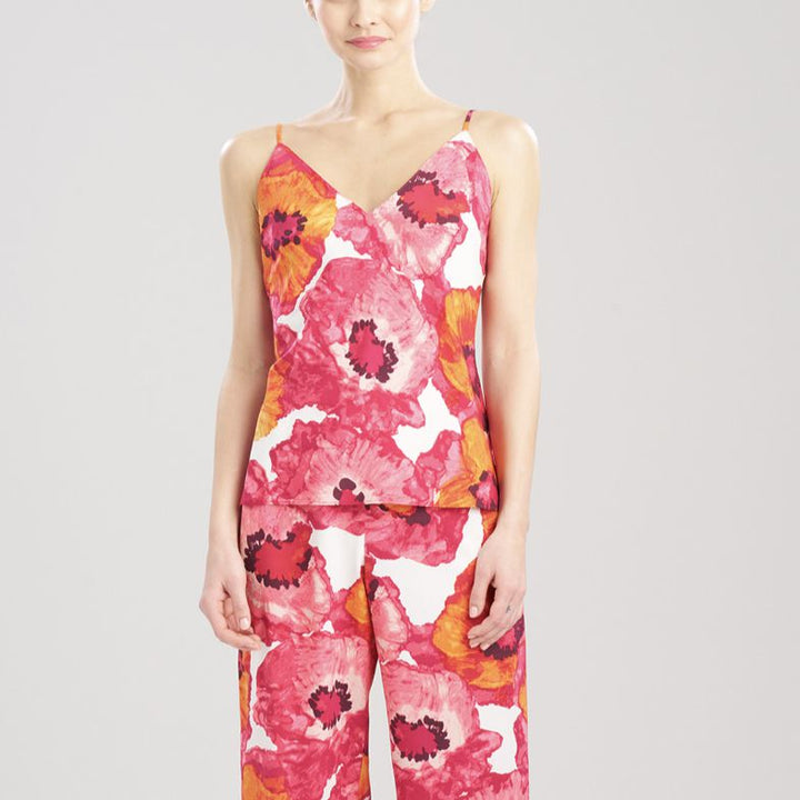 Natori Poppy Cami Pant PJ Set in Pink Combo S76026-Loungewear-Natori-Pink Combo-XSmall-Anna Bella Fine Lingerie, Reveal Your Most Gorgeous Self!