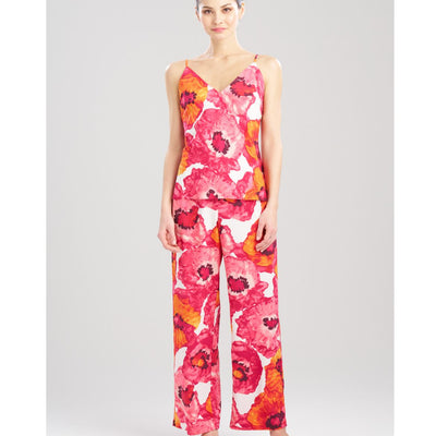 Natori Poppy Cami Pant PJ Set in Pink Combo S76026-Loungewear-Natori-Pink Combo-XSmall-Anna Bella Fine Lingerie, Reveal Your Most Gorgeous Self!