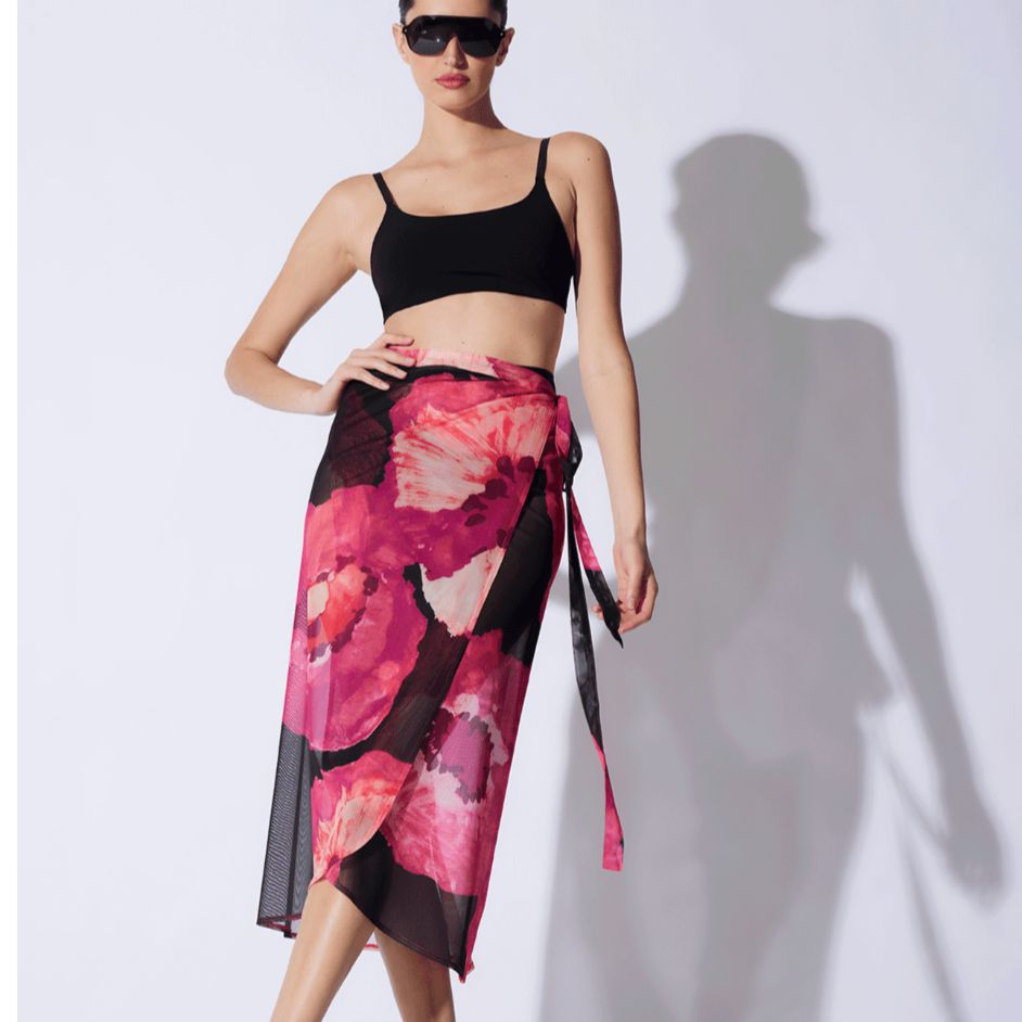 Natori Poppy Pareo T71008 in Red-Swimwear-Natori-Red-One Size-Anna Bella Fine Lingerie, Reveal Your Most Gorgeous Self!