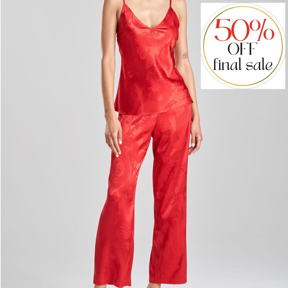 Natori RYU Jacquard Cami PJ in Brocade Red Q76166-Loungewear-Natori-Brocade Red-XSmall-Anna Bella Fine Lingerie, Reveal Your Most Gorgeous Self!