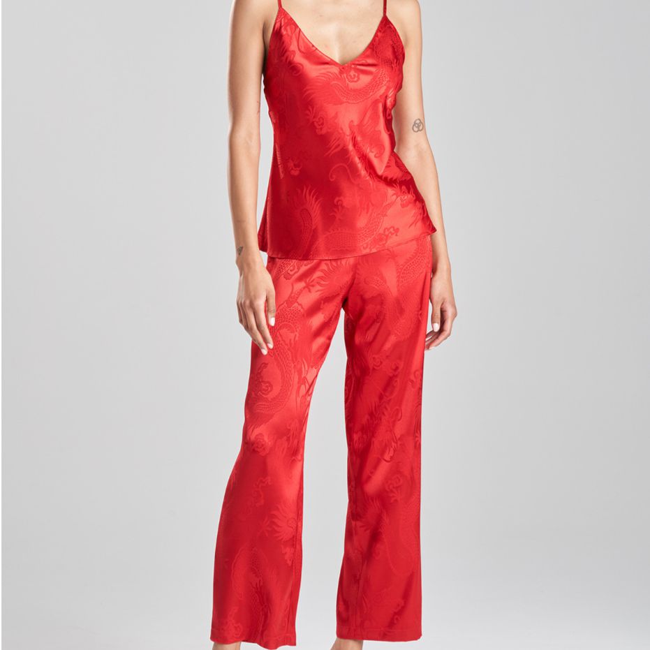 Natori RYU Jacquard Cami PJ in Brocade Red Q76166-Loungewear-Natori-Brocade Red-XSmall-Anna Bella Fine Lingerie, Reveal Your Most Gorgeous Self!