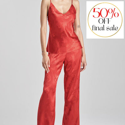 Natori RYU Jacquard Cami PJ in Brocade Red Q76166-Loungewear-Natori-Brocade Red-XSmall-Anna Bella Fine Lingerie, Reveal Your Most Gorgeous Self!