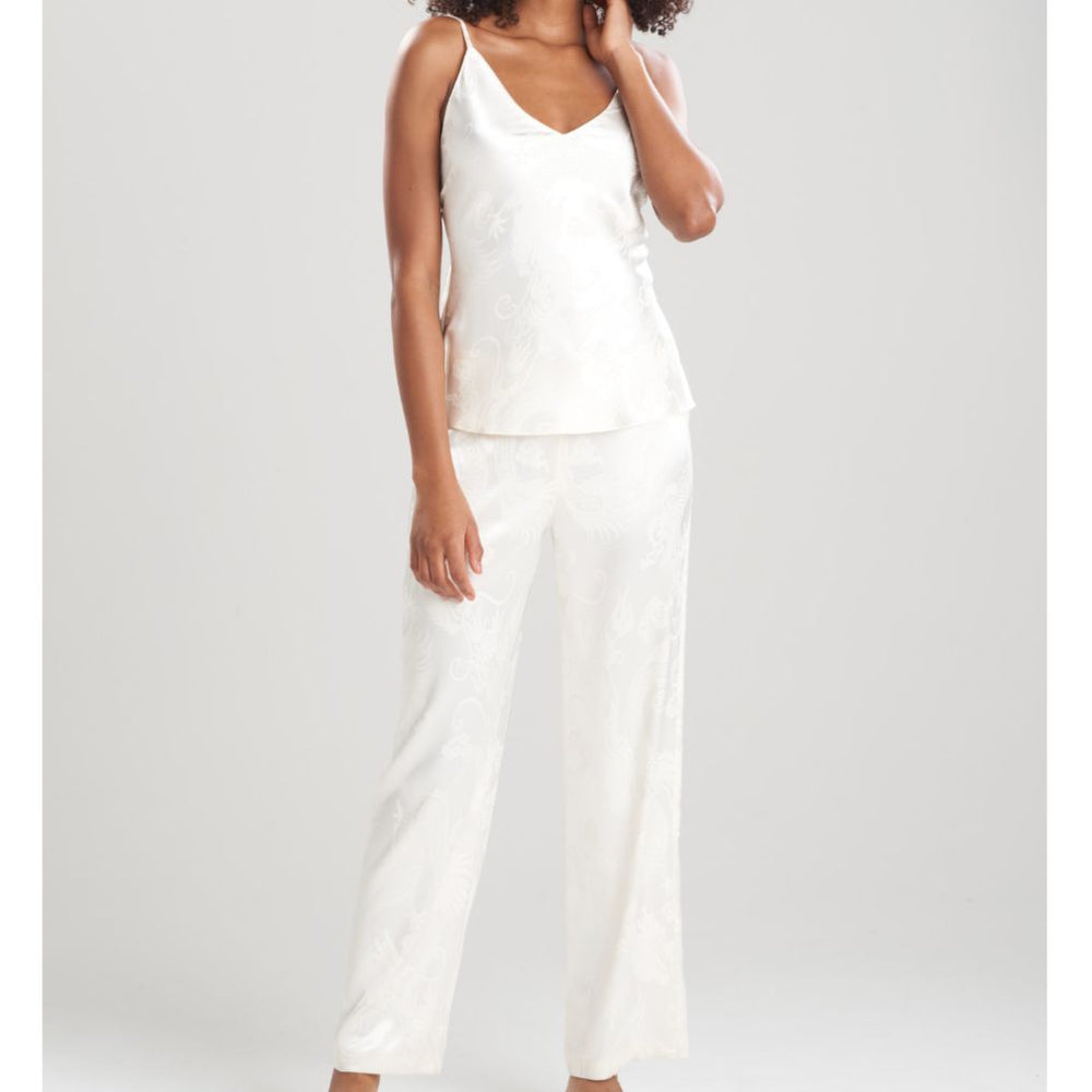 Natori RYU Jacquard Cami PJ in Ivory Q76166-Loungewear-Natori-Ivory-XSmall-Anna Bella Fine Lingerie, Reveal Your Most Gorgeous Self!