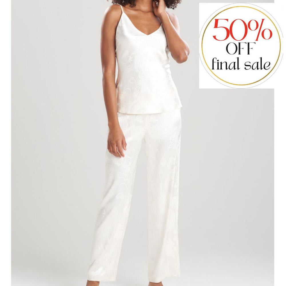 Natori RYU Jacquard Cami PJ in Ivory Q76166-Loungewear-Natori-Ivory-XSmall-Anna Bella Fine Lingerie, Reveal Your Most Gorgeous Self!