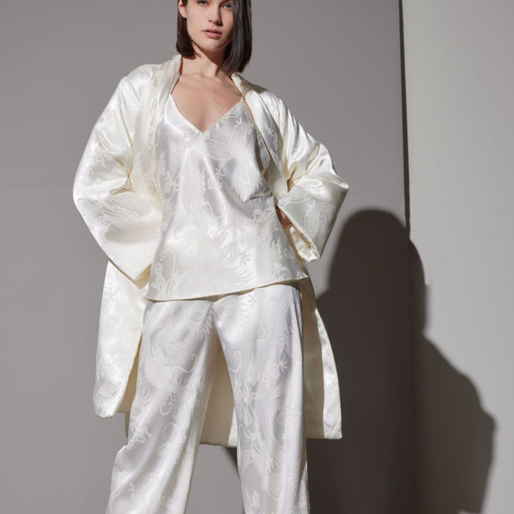 Natori RYU Jacquard Cami PJ in Ivory Q76166-Loungewear-Natori-Ivory-XSmall-Anna Bella Fine Lingerie, Reveal Your Most Gorgeous Self!