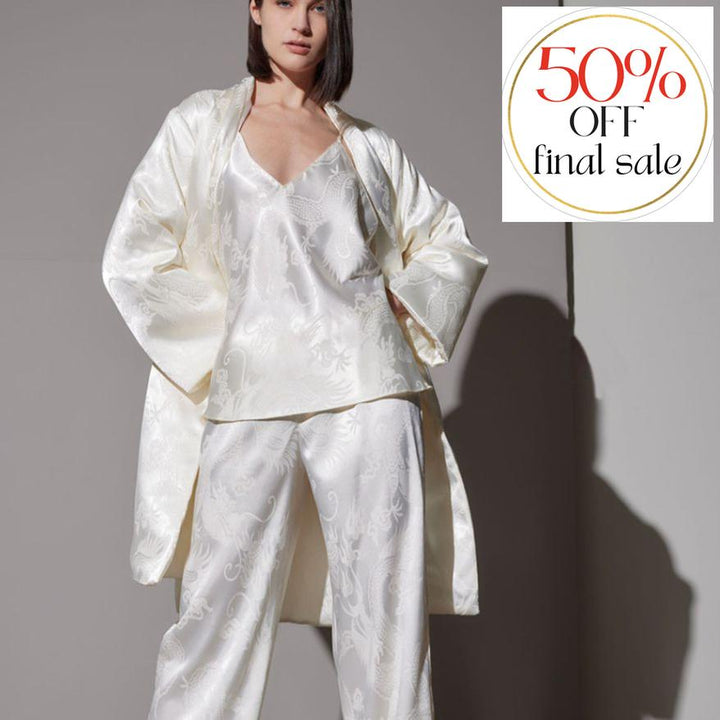 Natori RYU Jacquard Cami PJ in Ivory Q76166-Loungewear-Natori-Ivory-XSmall-Anna Bella Fine Lingerie, Reveal Your Most Gorgeous Self!