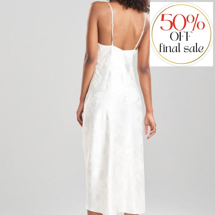Natori RYU Jacquard Gown in Ivory Q73066-Loungewear-Natori-Ivory-XSmall-Anna Bella Fine Lingerie, Reveal Your Most Gorgeous Self!