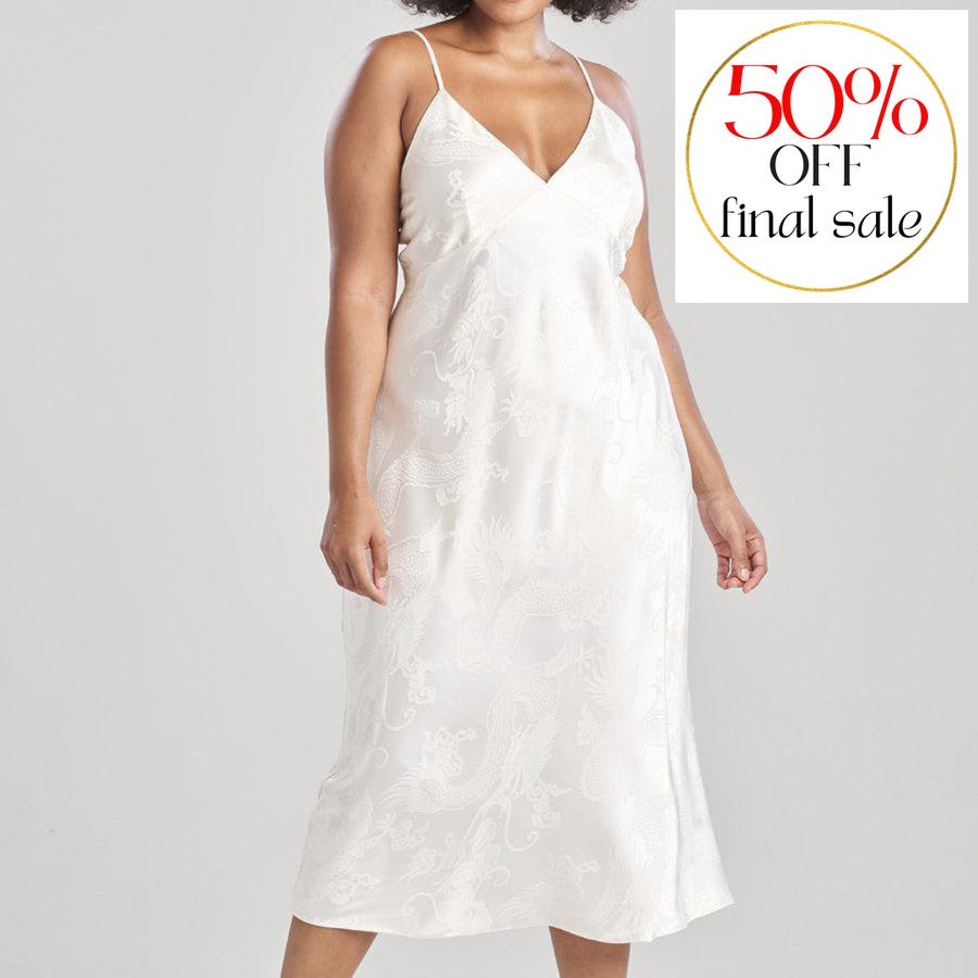 Natori RYU Jacquard Gown in Ivory Q73066-Loungewear-Natori-Ivory-XSmall-Anna Bella Fine Lingerie, Reveal Your Most Gorgeous Self!