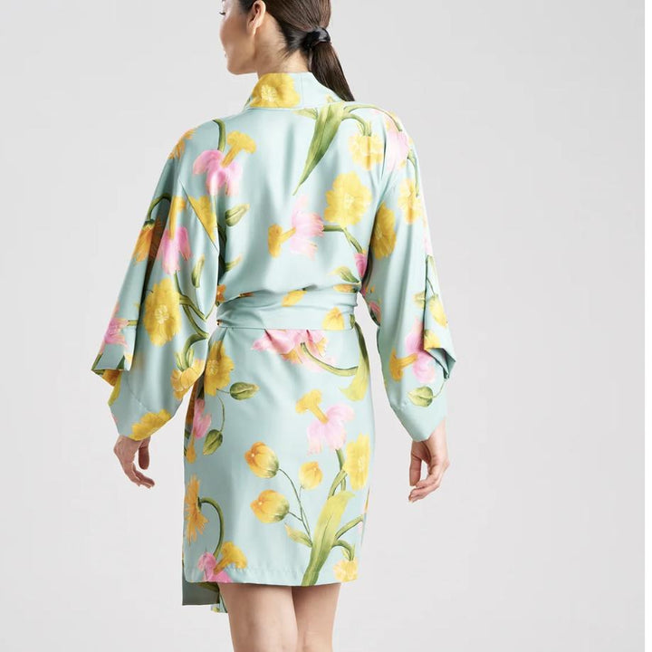 Natori Solene Matt Charmeuse Wrap X74041-Anna Bella Fine Lingerie-Sea Green Print-XSmall-