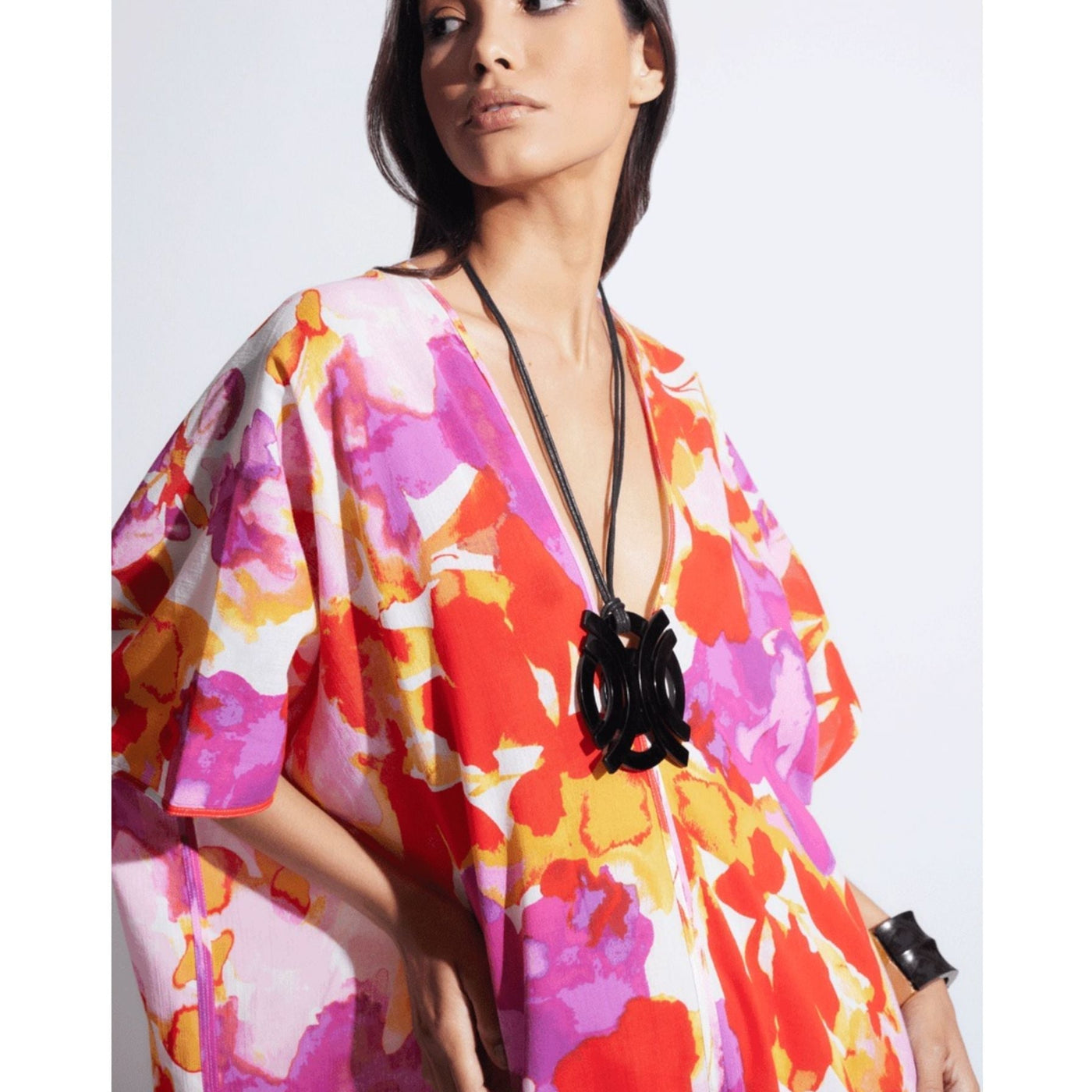 Natori Suisai Getaway Cotton Gauze Caftan R70037-Anna Bella Fine Lingerie-Fuscia-Small-