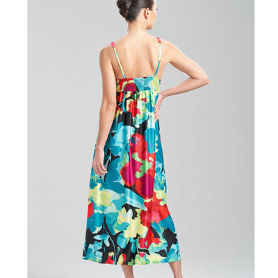 Natori Suisai Gown R73119-Loungewear-Natori-Black Multi Watercolor-Medium-Anna Bella Fine Lingerie, Reveal Your Most Gorgeous Self!