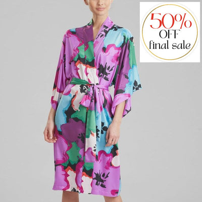 Natori Tsubaki Robe in Magenta Combo P74034-Anna Bella Fine Lingerie-Magenta Combo-Small-