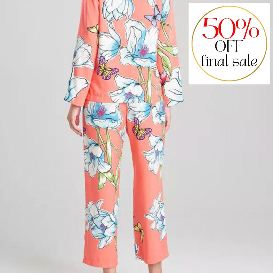 Natori Wild Poppy Pj set in Bright Coral R76009-Anna Bella Fine Lingerie-Bright Coral-XSmall-