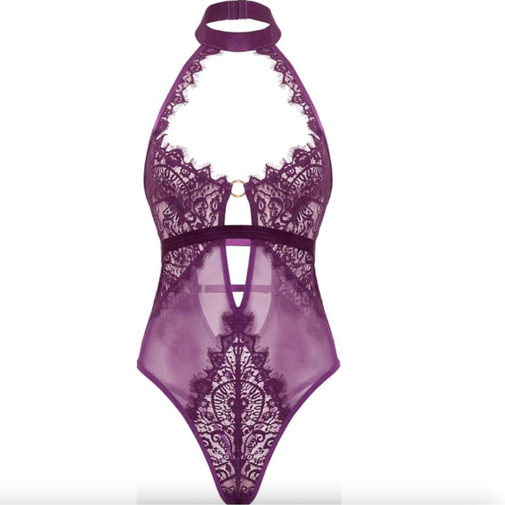 Oh La La Cheri Kennedy Bodysuit 52-12055-Bodysuit-Oh la la Cheri-Imperial Purple-Small-Anna Bella Fine Lingerie, Reveal Your Most Gorgeous Self!