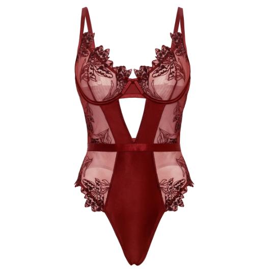 Oh La La Cheri Nina Bodysuit 51-12061-Anna Bella Fine Lingerie-Fluid Feline-Small-