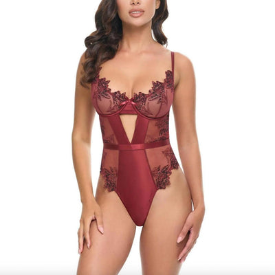 Oh La La Cheri Nina Bodysuit 51-12061-Anna Bella Fine Lingerie-Fluid Feline-Small-