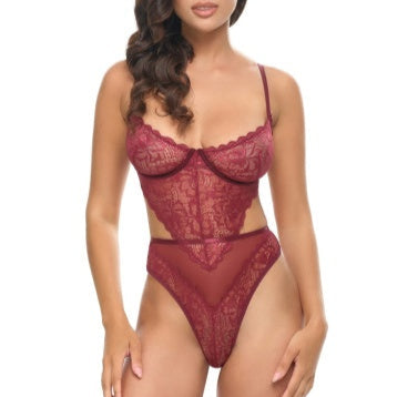Oh La La Cheri Quinn Bodysuit in Syrah 51-12062-Anna Bella Fine Lingerie-Small/Medium-