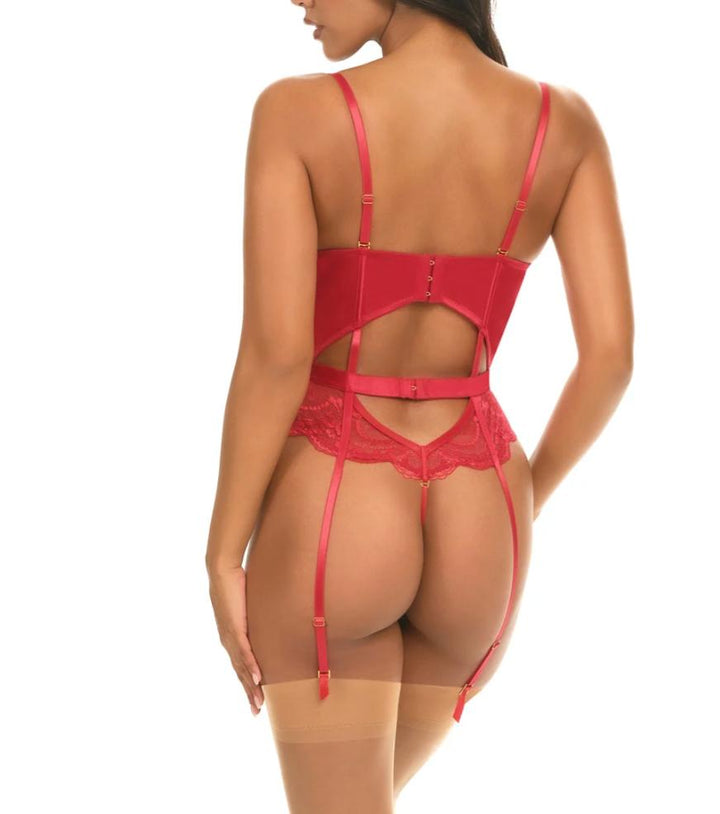 Oh La La Cheri Rumi Bodysuit 52-12004 in Red-Bodysuit-Oh la la Cheri-Red-Small-Anna Bella Fine Lingerie, Reveal Your Most Gorgeous Self!