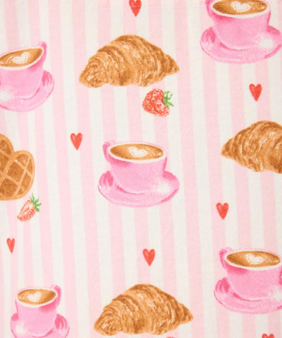 PJ Salvage Brunch Club Breakfast 3-Piece Flannel PJ Set RUFLPJ-Loungewear-PJ Salvage-Pink-XSmall-Anna Bella Fine Lingerie, Reveal Your Most Gorgeous Self!