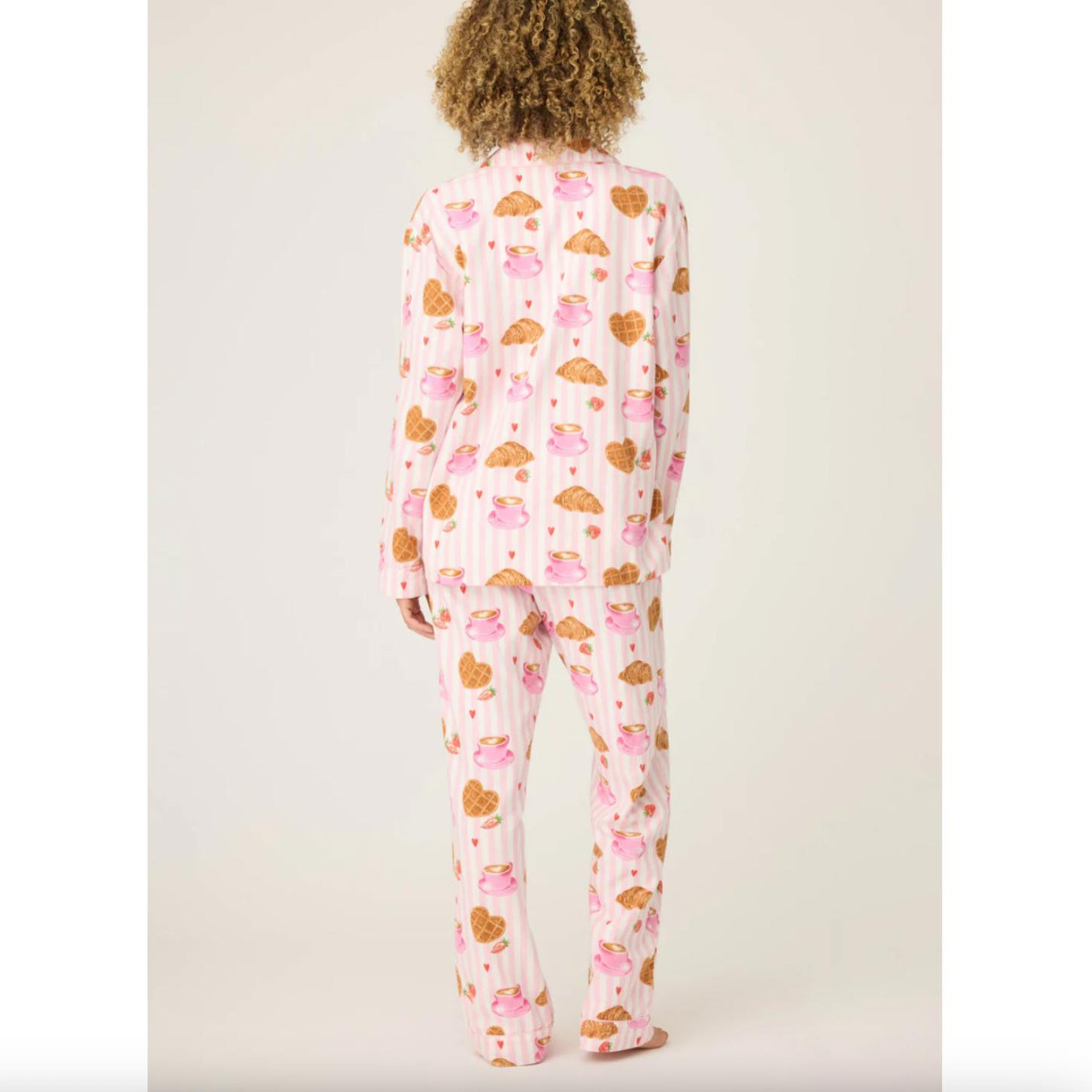 PJ Salvage Brunch Club Breakfast 3-Piece Flannel PJ Set RUFLPJ-Loungewear-PJ Salvage-Pink-XSmall-Anna Bella Fine Lingerie, Reveal Your Most Gorgeous Self!