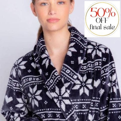 PJ Salvage Frosted Robe RAFRR1-Anna Bella Fine Lingerie-Slate-XSmall-