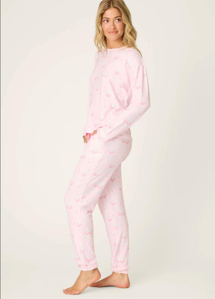 PJ Salvage Happy Hour PJ Set RWHHST-Sleepwear-PJ Salvage-Light Pink-XSmall-Anna Bella Fine Lingerie, Reveal Your Most Gorgeous Self!