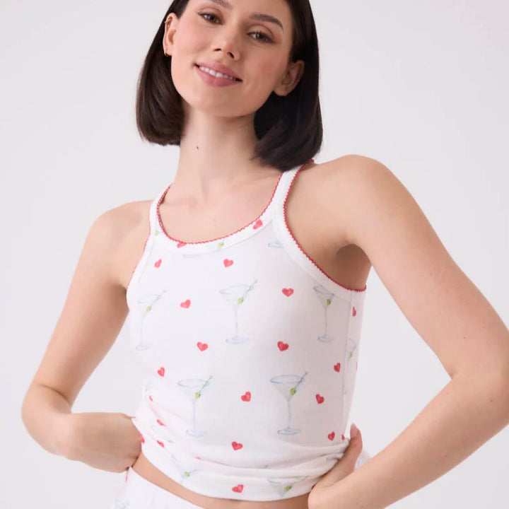 PJ Salvage Happy Hour Tank Pant PJ Set RQHHLS-Loungewear-PJ Salvage-Ivory-Small-Anna Bella Fine Lingerie, Reveal Your Most Gorgeous Self!