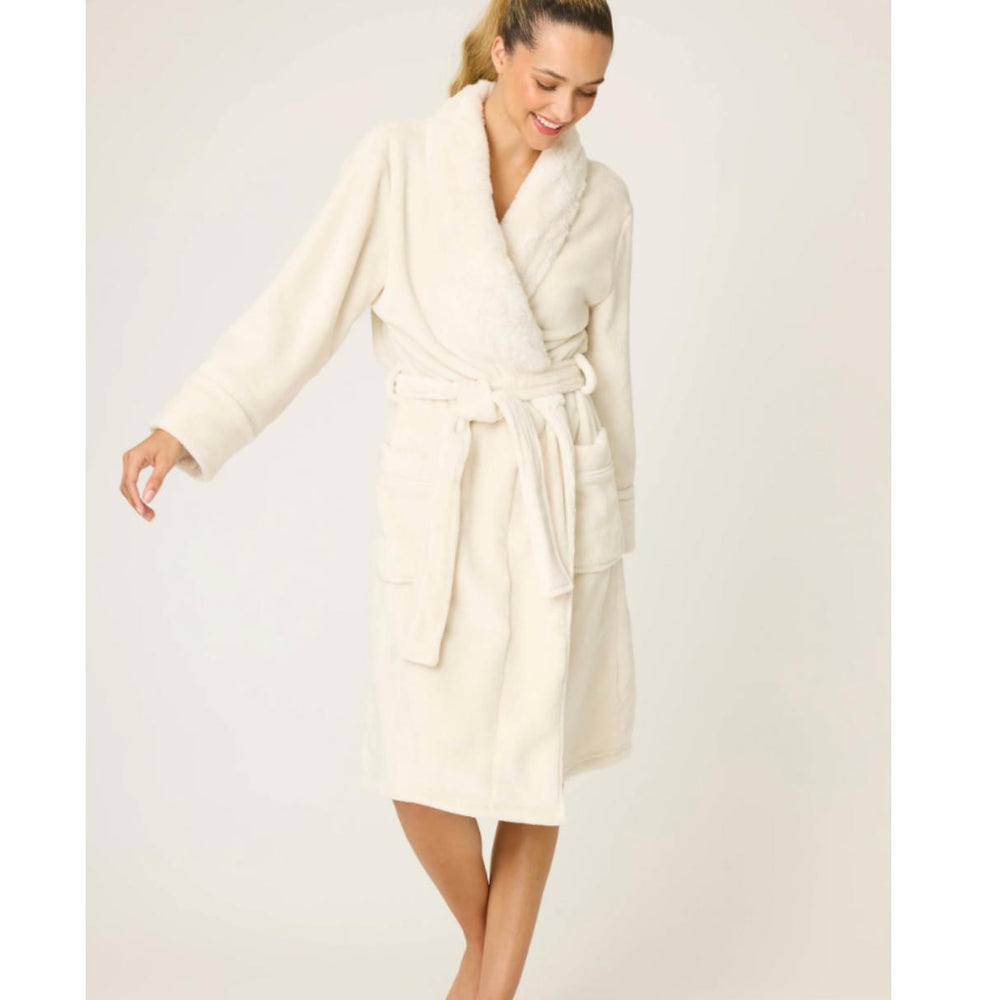 PJ Salvage Luxe Plush Robe R7LPRPJ in Natural-Robes-PJ Salvage-Natural-XSmall-Anna Bella Fine Lingerie, Reveal Your Most Gorgeous Self!