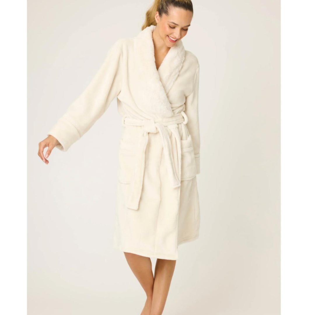 PJ Salvage Luxe Plush Robe R7LPRPJ in Natural-Robes-PJ Salvage-Natural-XSmall-Anna Bella Fine Lingerie, Reveal Your Most Gorgeous Self!
