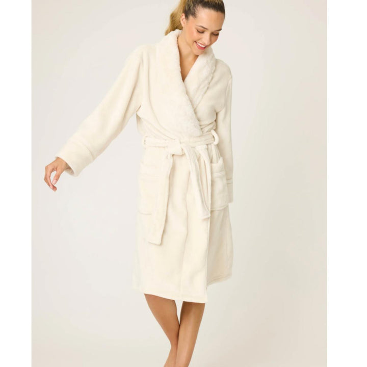 PJ Salvage Luxe Plush Robe R7LPRPJ in Natural-Robes-PJ Salvage-Natural-XSmall-Anna Bella Fine Lingerie, Reveal Your Most Gorgeous Self!