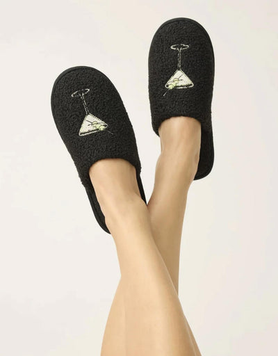 PJ Salvage Merrier With a Martini Slippers 145219-Anna Bella Fine Lingerie-Black with Martini Glass-Small-