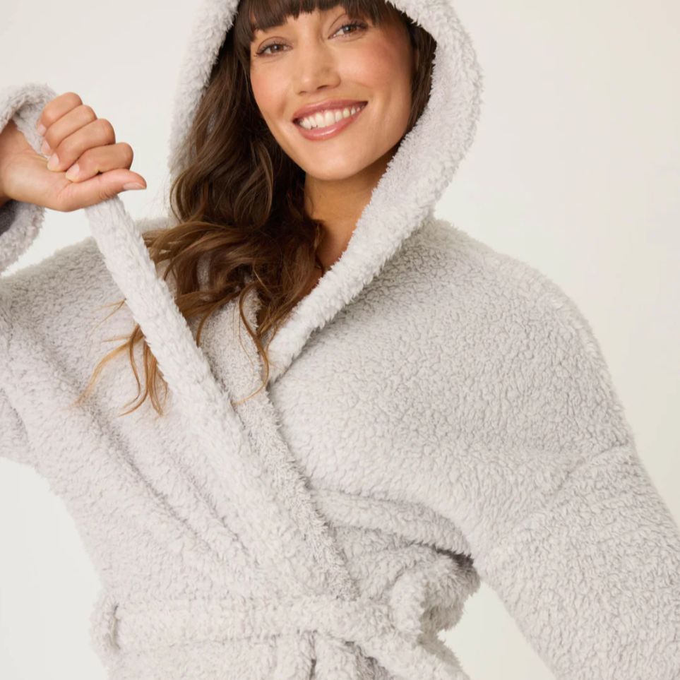 PJ Salvage Teddy Bear Plush Robe RQTBR-Robes-PJ Salvage-Grey-XSmall-Anna Bella Fine Lingerie, Reveal Your Most Gorgeous Self!