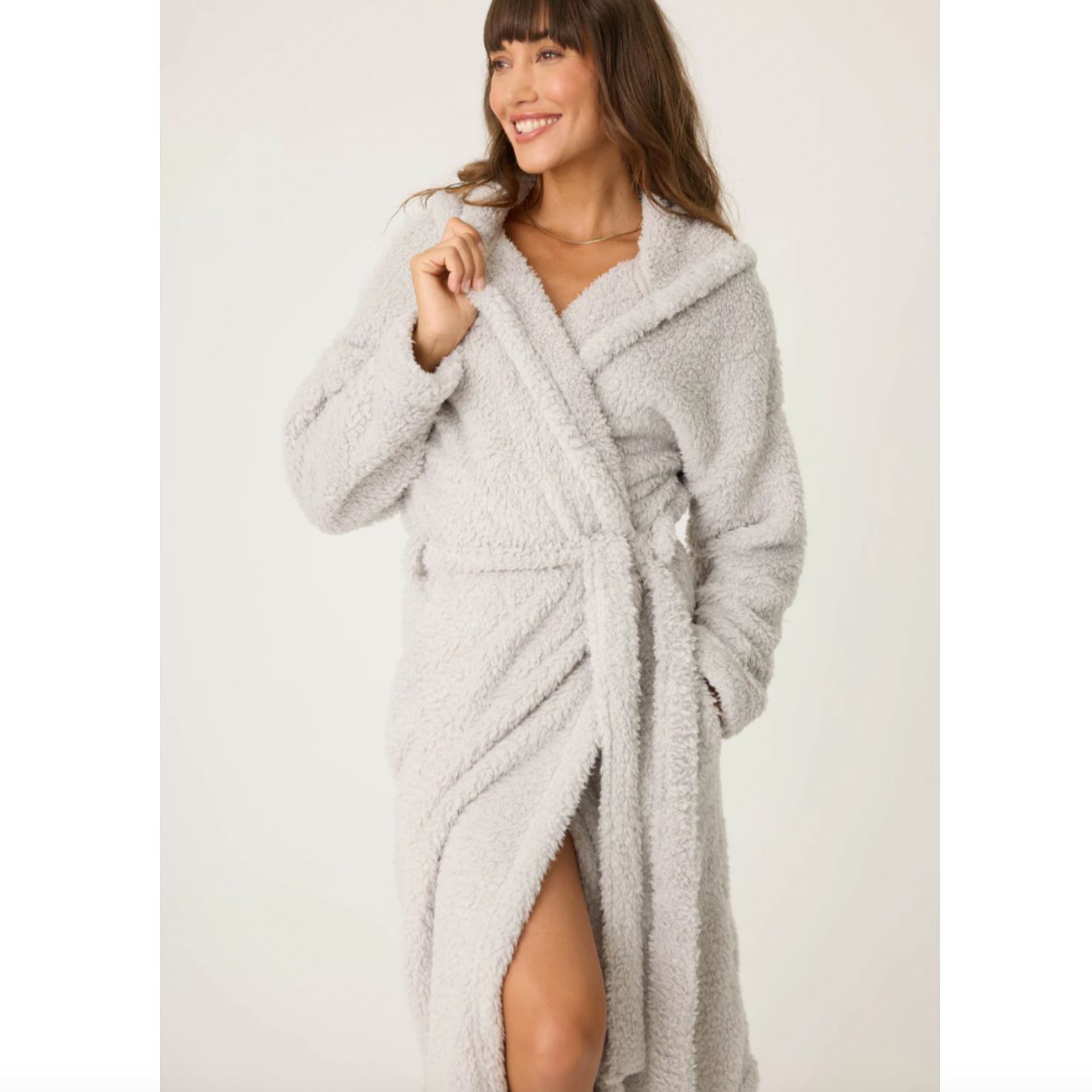 PJ Salvage Teddy Bear Plush Robes RQTBR-Anna Bella Fine Lingerie-Grey-XSmall-