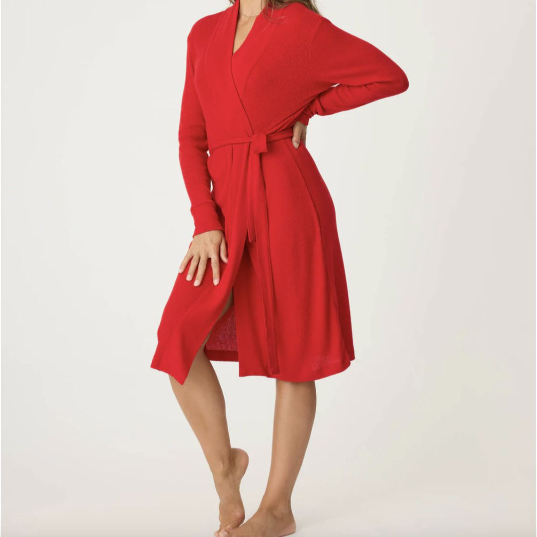 PJ Salvage Text Essential Robe RITER in Red-Robes-PJ Salvage-Red-XSmall-Anna Bella Fine Lingerie, Reveal Your Most Gorgeous Self!