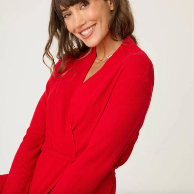 PJ Salvage Text Essential Robe RITER in Red-Robes-PJ Salvage-Red-XSmall-Anna Bella Fine Lingerie, Reveal Your Most Gorgeous Self!