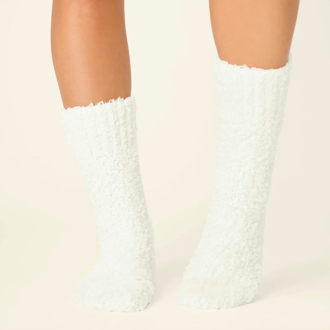 PJ Salvge Bundle Up Fuzzy Boucle Socks in Ivory R7BUFX-Socks &amp; Slippers-PJ Salvage-Anna Bella Fine Lingerie, Reveal Your Most Gorgeous Self!