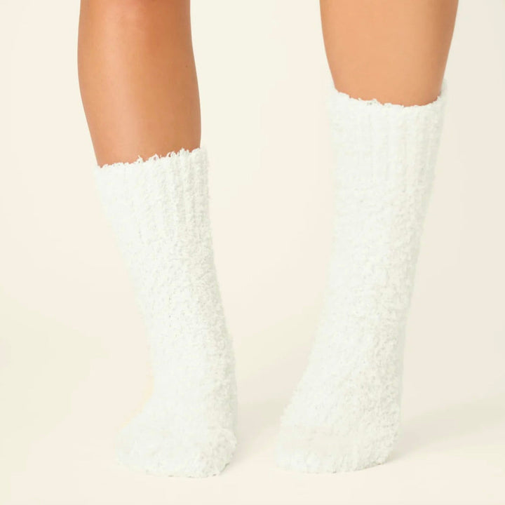 PJ Salvge Bundle Up Fuzzy Boucle Socks in Ivory R7BUFX-Socks &amp; Slippers-PJ Salvage-Anna Bella Fine Lingerie, Reveal Your Most Gorgeous Self!