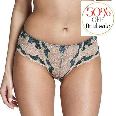 Panache Clara Brief 7253-Panties-Panache-Slate/Teal-Small-Anna Bella Fine Lingerie, Reveal Your Most Gorgeous Self!