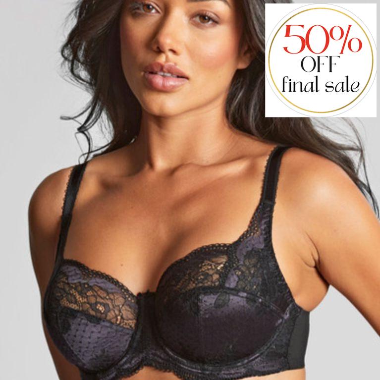 Panache Clara Full Cup Bra 7255 in Charcoal/Black-Bras-Panache-Charcoal/Black-36-D-Anna Bella Fine Lingerie, Reveal Your Most Gorgeous Self!