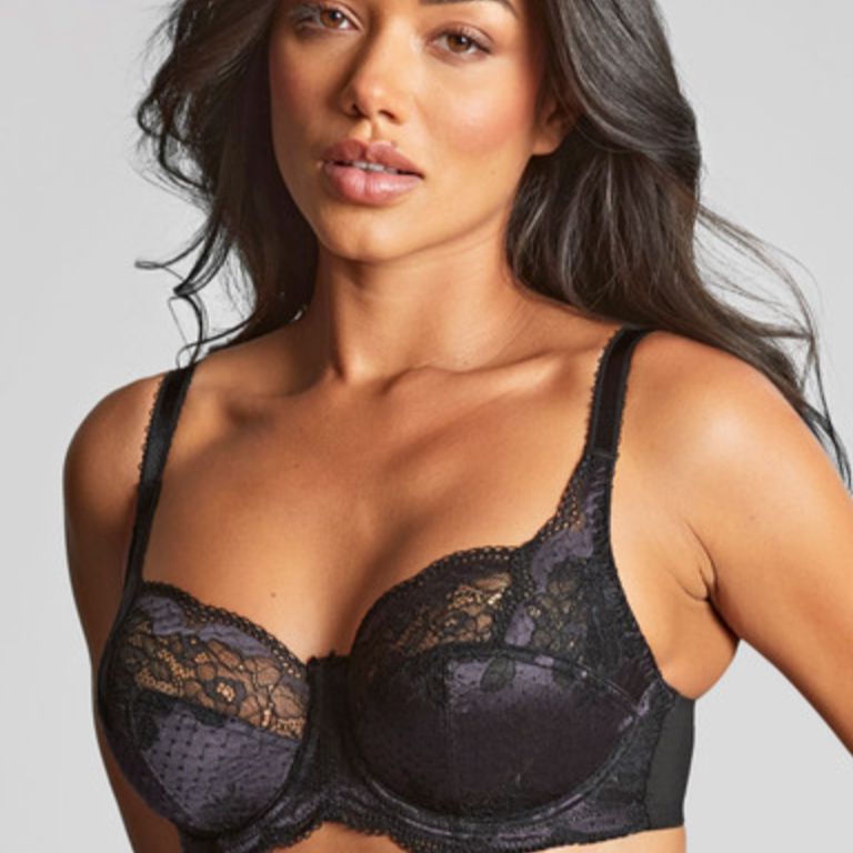 Panache Clara Full Cup Bra 7255 in Charcoal/Black-Anna Bella Fine Lingerie-Charcoal/Black-36-D