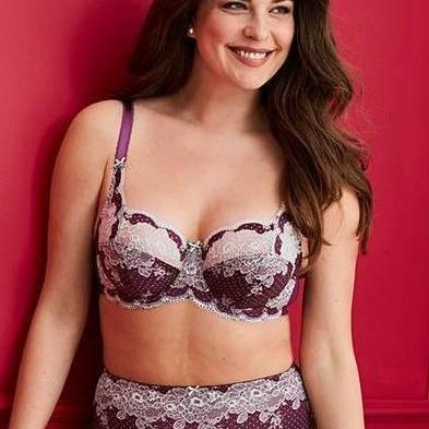 Panache Clara Plum /Silver 7255-Anna Bella Fine Lingerie-Plum/Silver-32-G