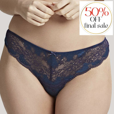 Panache Clara Thong in Deep Ocean 7259-Panties-Panache-Deep Ocean-XSmall-Anna Bella Fine Lingerie, Reveal Your Most Gorgeous Self!