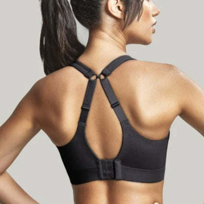 Panache Endurance Non Padded Wired Sports Bra in Black 5022-Anna Bella Fine Lingerie-Black-34-E